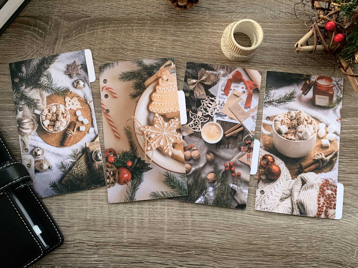 Christmas Planner Dividers - Choose Your Size - Photographic Side Tabs. Blank Tabs to use with Tab Labels