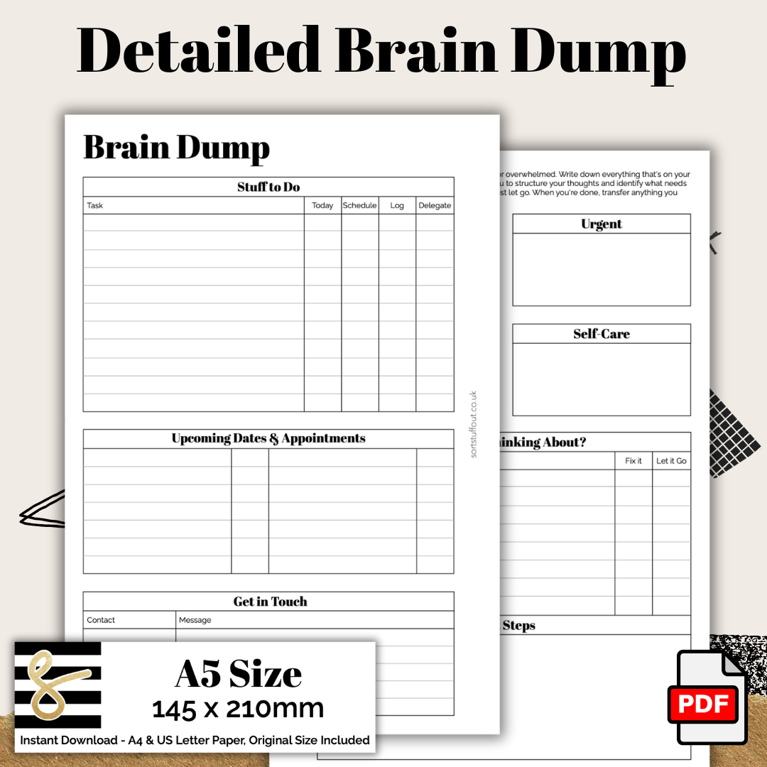 A5 Detailed Brain Dump - Planner Printable PDF – Sort Stuff Out a5-detailed-brain-dump-planner-printable-pdf-sort-stuff-out