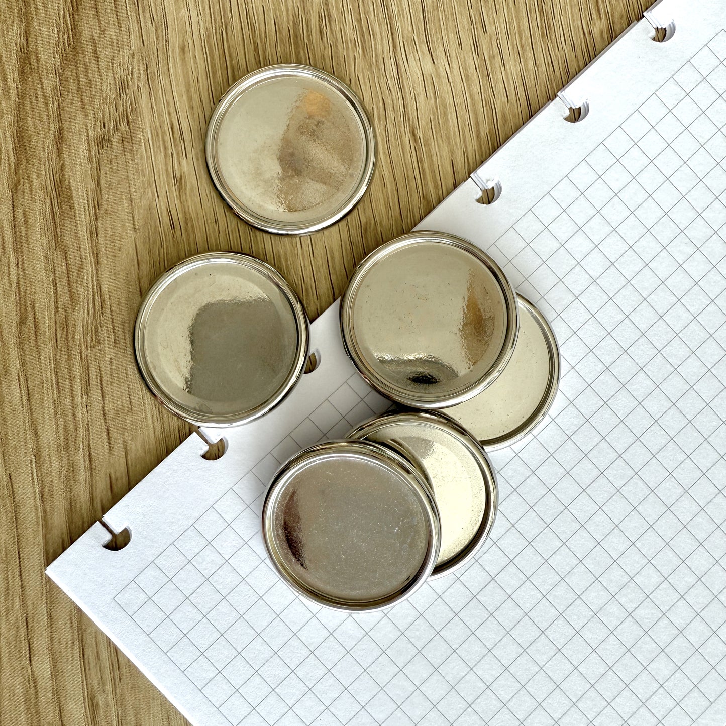 30mm Large silver planner discs