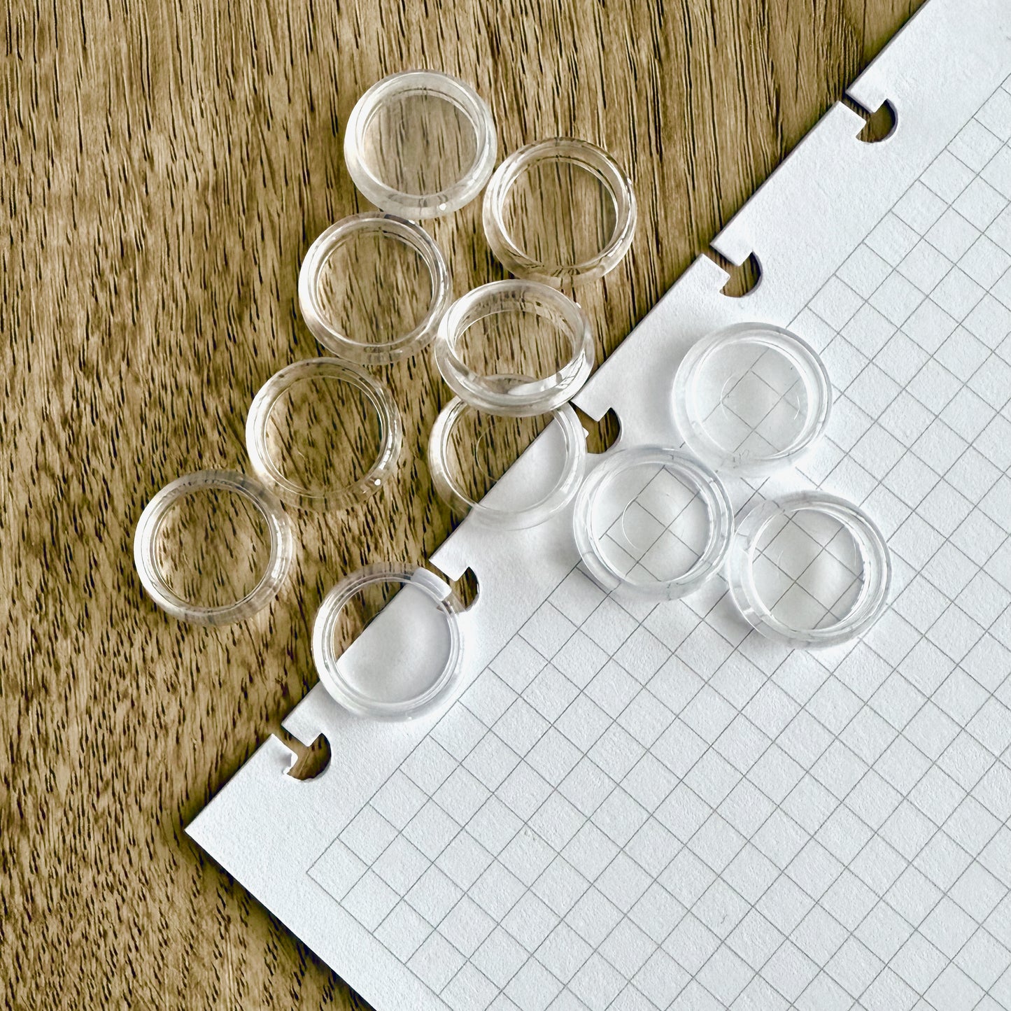 15mm Extra small clear planner discs