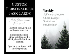 Custom Task Card - Pine Trees and Fog