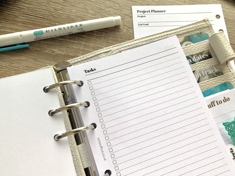 Productivity & Organisation Planner Inserts