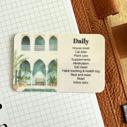 Custom Task Card - Garden Oasis - Personalised Task Card for Your Planner - Add Tasks, Routines, Reminders - Functional, Minimal Deco