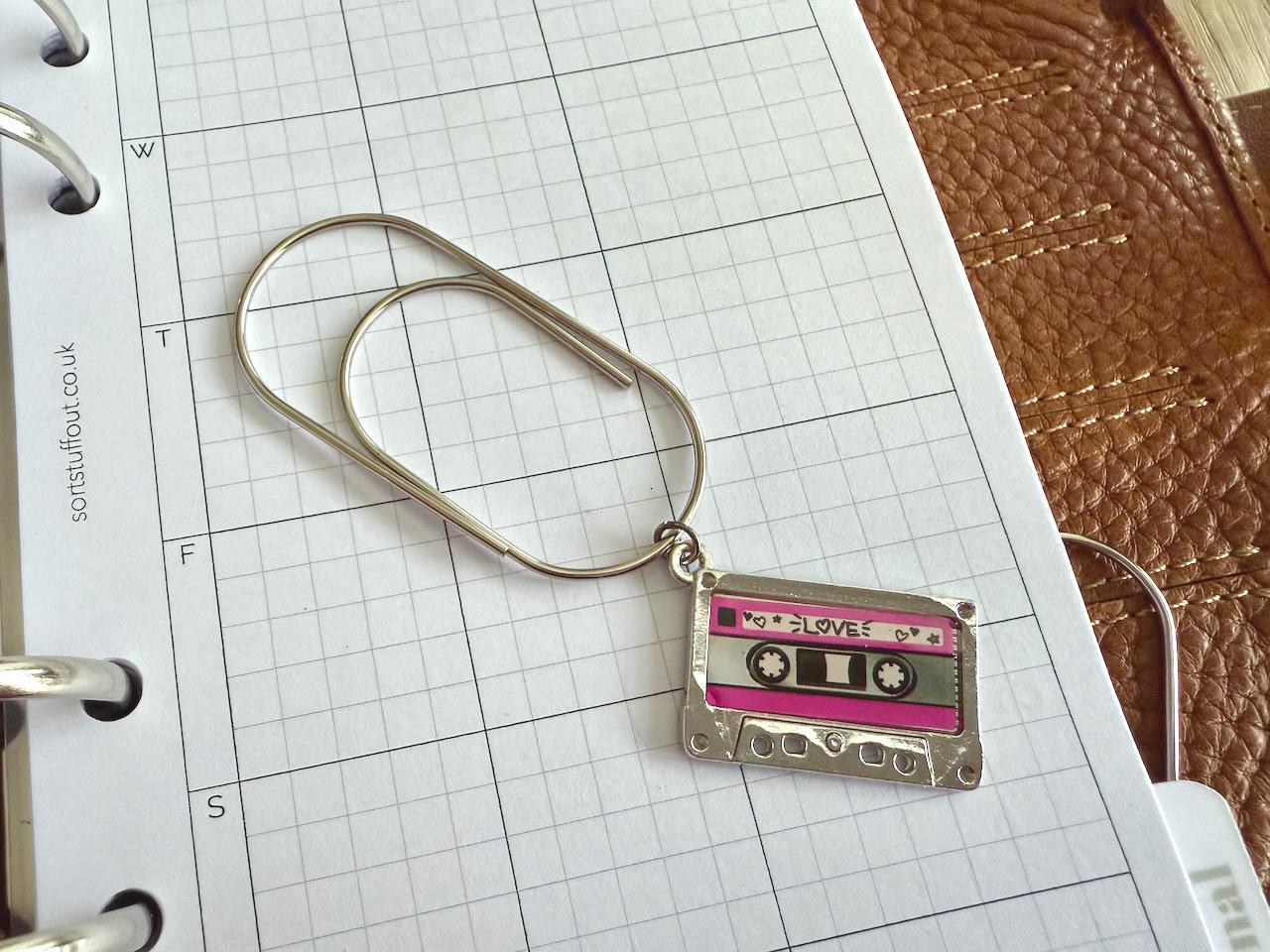 Casette Page Marker Clip - Luxe Planner Charm - Ring Planner Accessories & Deco - Filofax, Kikki K