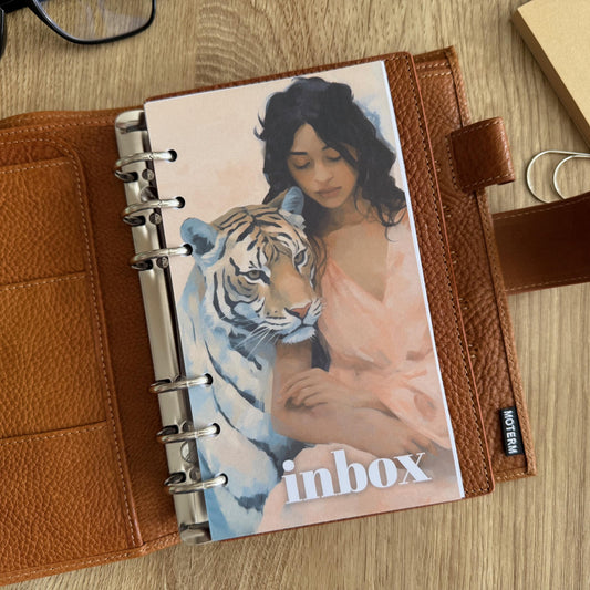 The Quiet Wild Inbox Dashboard - A5, B6, Personal Wide, Personal, A6, Pocket, Pocket Plus, Mini Ring Planners. Protective Cover.