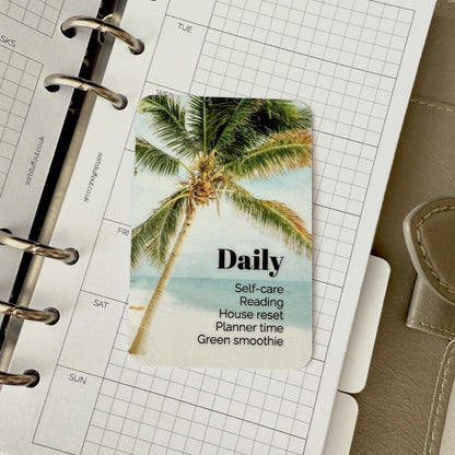 Summer Custom Task Card - White Sands - Personalised Task Card for Your Planner - Add Tasks, Routines, Reminders - Functional, Minimal Deco