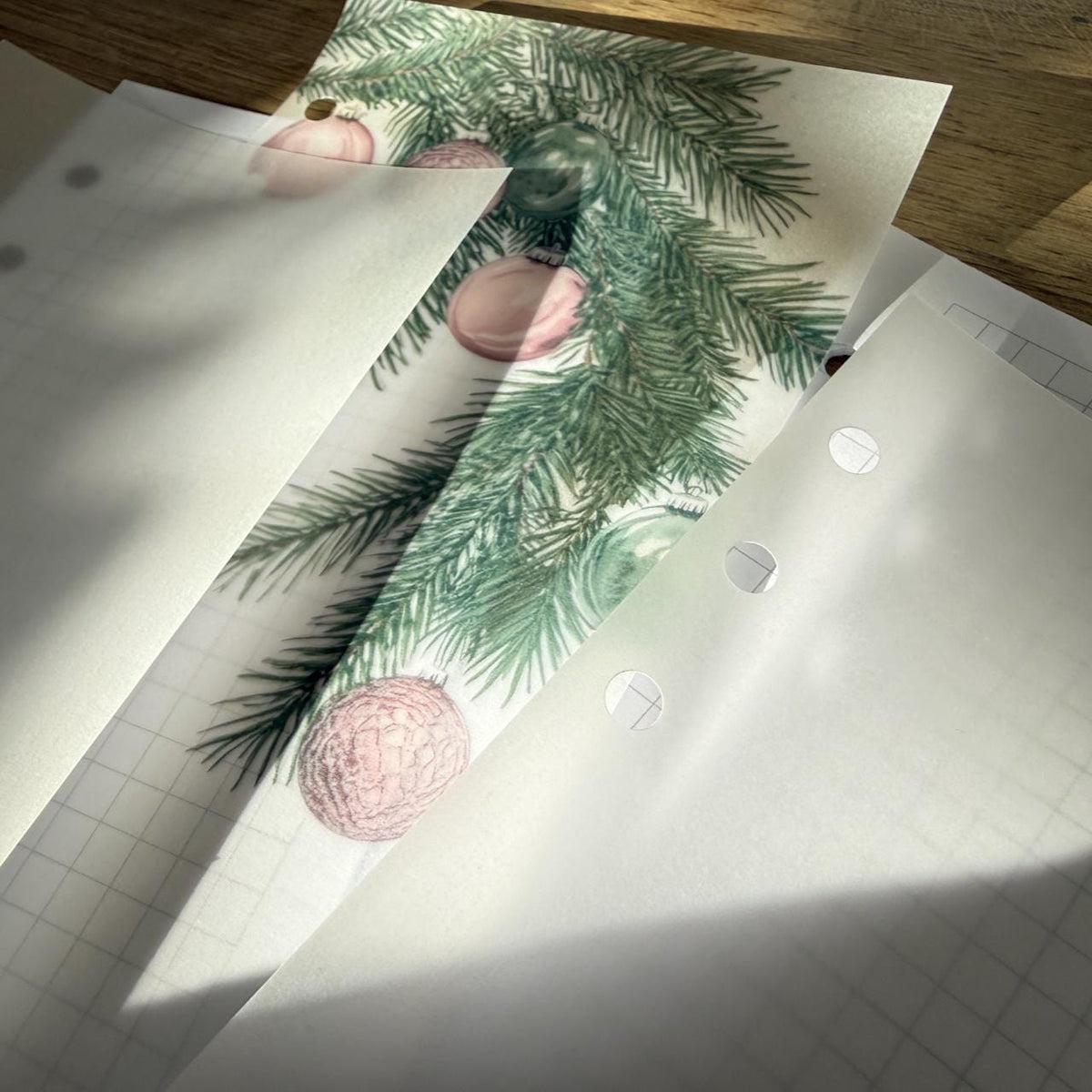 Pink Christmas Vellum Dashboards - Set of 3 - Choose Your Size