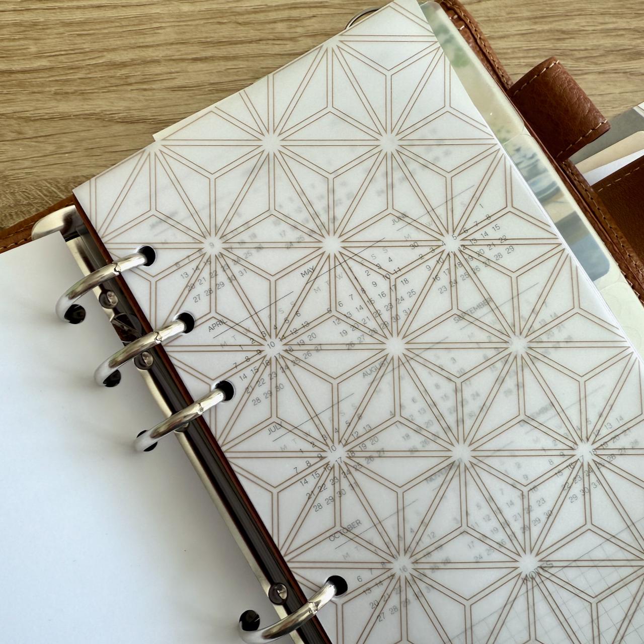 Geometric Vellum Dashboards - Set of 3 - A5, B6, Personal Wide, Personal, A6, Pocket, Mini Ring Planners. Add Deco and Layering