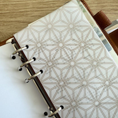 Geometric Vellum Dashboards - Set of 3 - A5, B6, Personal Wide, Personal, A6, Pocket, Mini Ring Planners. Add Deco and Layering