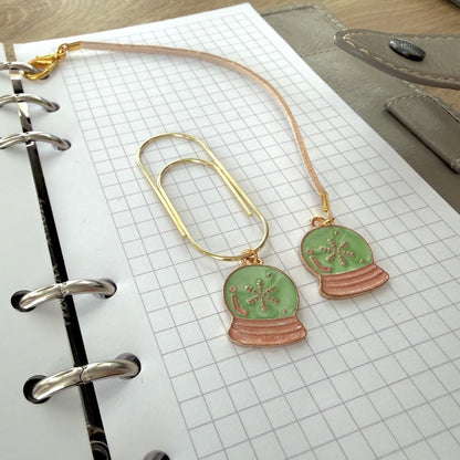 Gold Snow Globe Accessories - Page marker or clip - Ring Planner Accessories & Deco