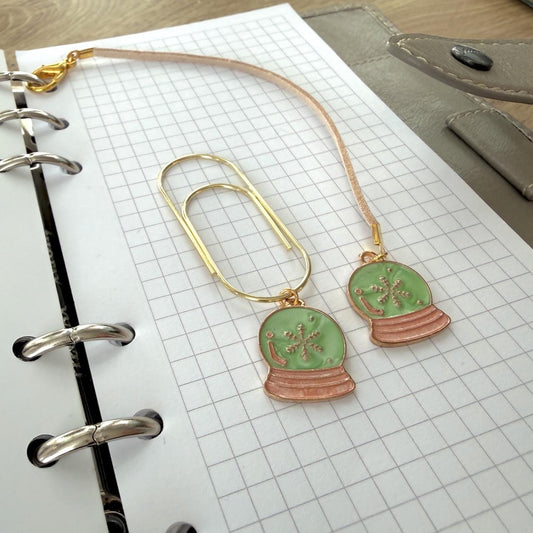 Gold Snow Globe Accessories - Page marker or clip - Ring Planner Accessories & Deco