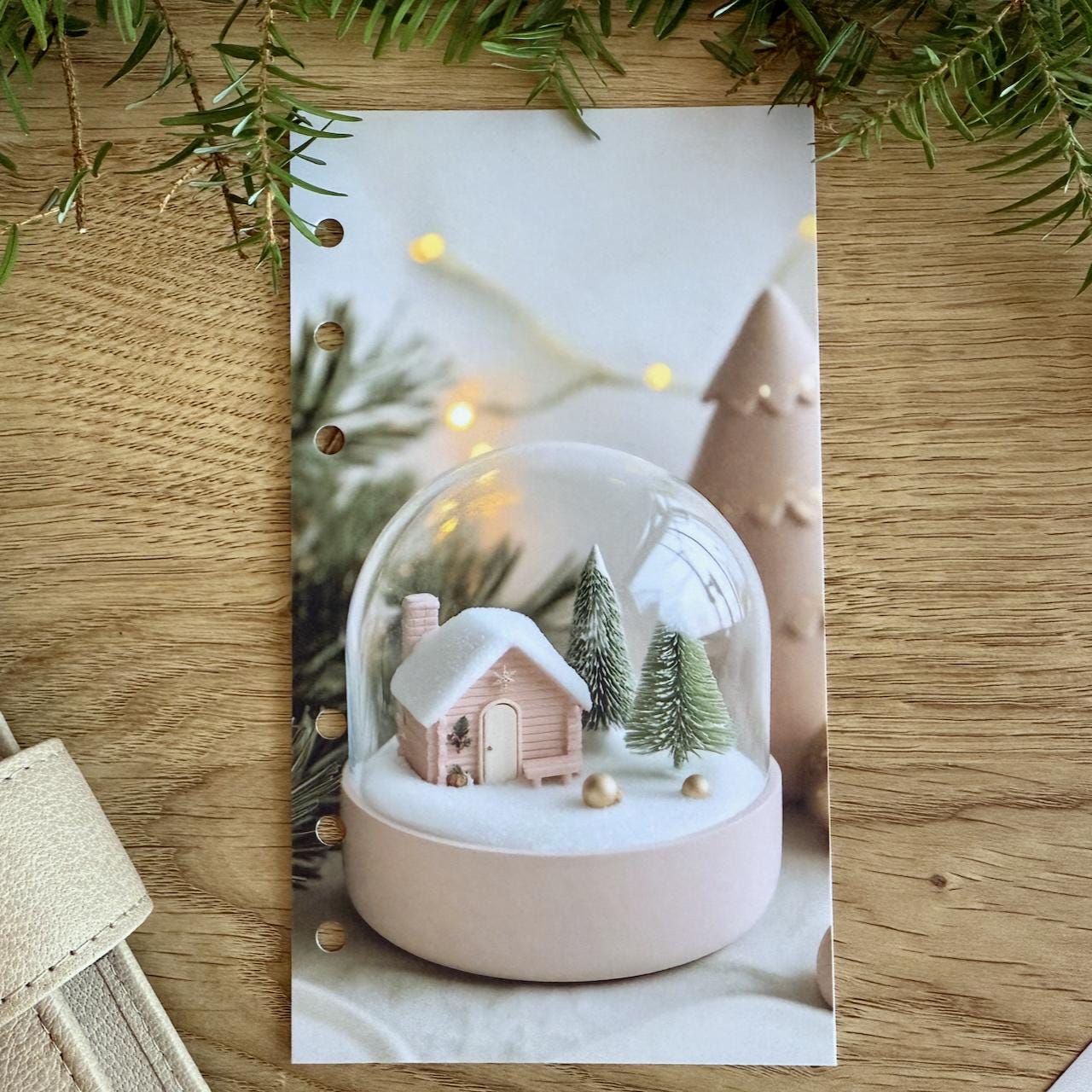 Pink Snow Globe - Christmas Dashboard - Choose Your Size