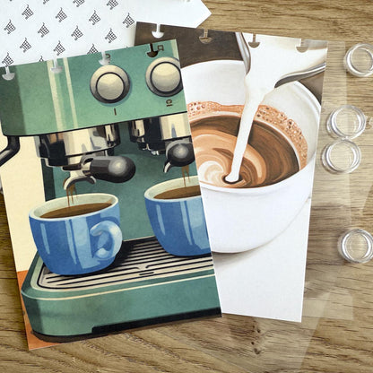 Time for Espresso Sticker Book Front & Back Covers - With or Without Discs and Protective Clear Covers - Create Your Sticker System