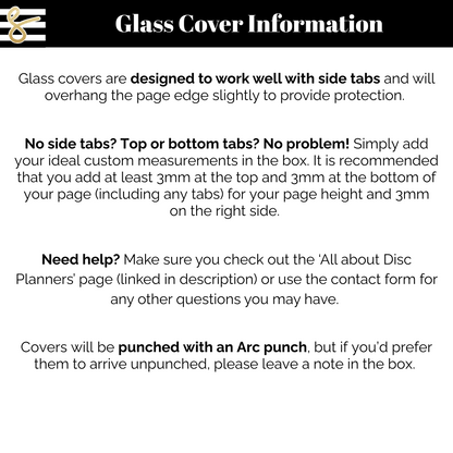 Glass Covers for Disc Planners