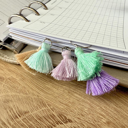 Pastel Summer Tassel Clips Choose Your Colour - Functional and Decorative - Use with any Planner, Notebook or Book - Planner Accessories