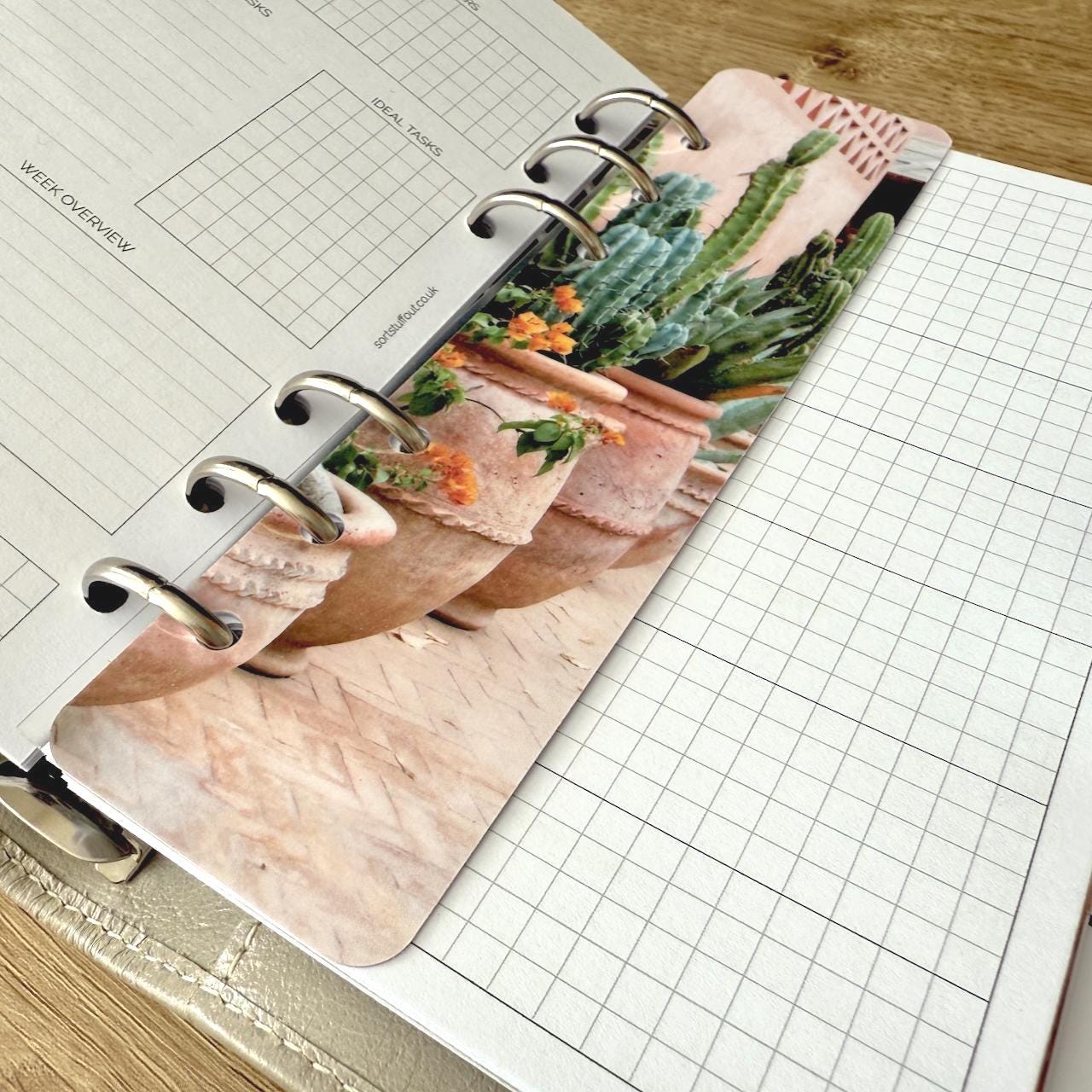 Summer Photo Page Marker - Cactus Pots - Choose A5, B6, Personal Wide, Personal, A6, Pocket, Mini - Add Custom Text - Planner Bookmark