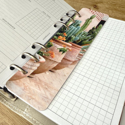 Summer Photo Page Marker - Cactus Pots - Choose A5, B6, Personal Wide, Personal, A6, Pocket, Mini - Add Custom Text - Planner Bookmark