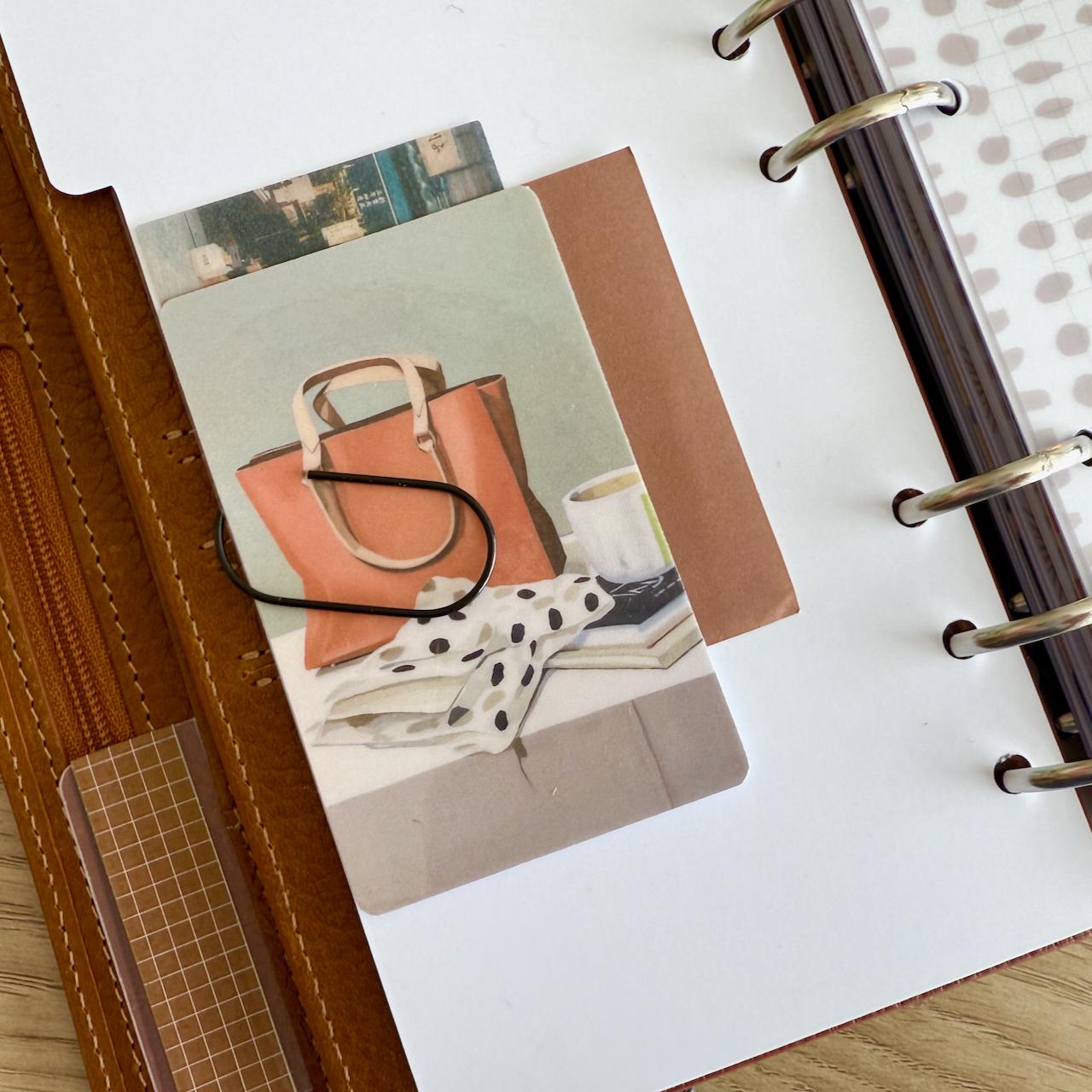 Journal Cards - Tranquil Set - 5 Pack for Planner Deco - Use as Bookmarks, Decoration - Clip and Card Holder Options