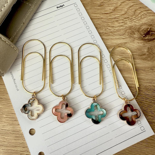 Tortoiseshell Cutout Page Marker Clip - Choose Your Colour - Luxe Planner Charm - Ring Planner Accessories & Deco - Filofax, Kikki K