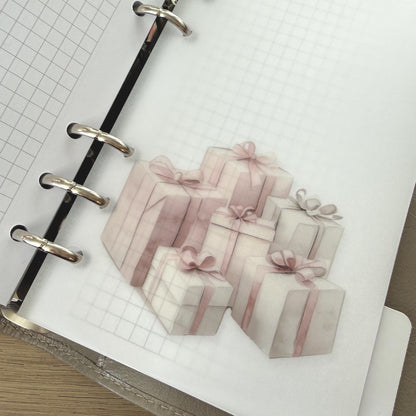 Pink Christmas Vellum Dashboards - Set of 3 - Choose Your Size