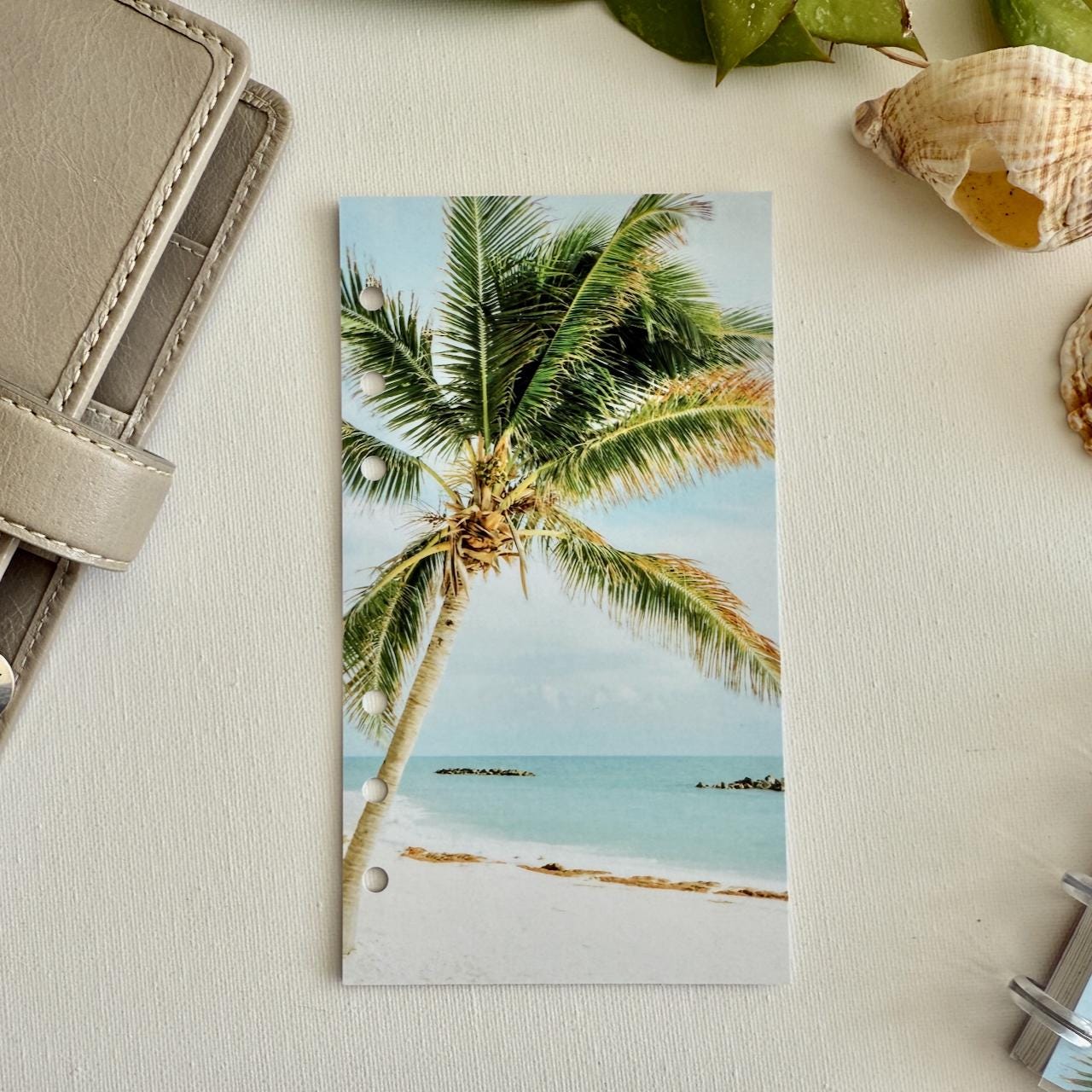 White Sands Summer Dashboard - Fits A5, B6, Personal Wide, Personal, A6, Pocket, Mini Ring Planners. Protective Cover.