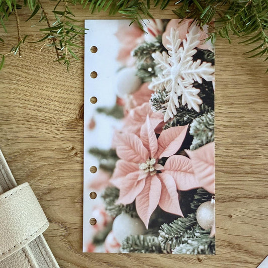Pink Poinsettia - Christmas Dashboard - Choose Your Size