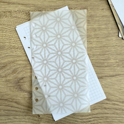 Geometric Vellum Dashboards - Set of 3 - A5, B6, Personal Wide, Personal, A6, Pocket, Mini Ring Planners. Add Deco and Layering