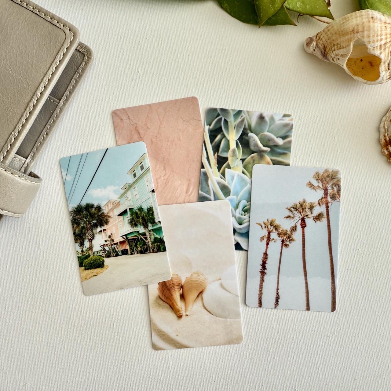 Journal Cards - Summer Brights - 5 Pack for Planner Deco - Use as Bookmarks, Decoration - Clip and Card Holder Options