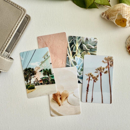 Journal Cards - Summer Brights - 5 Pack for Planner Deco - Use as Bookmarks, Decoration - Clip and Card Holder Options