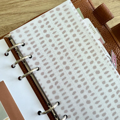 Neutral Abstract Vellum Dashboards - Set of 3 - A5, B6, Personal Wide, Personal, A6, Pocket, Mini Ring Planners. Add Deco and Layering