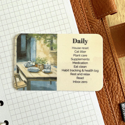 Custom Task Card - Al Fresco - Personalised Task Card for Your Planner - Add Tasks, Routines, Reminders - Functional, Minimal Deco
