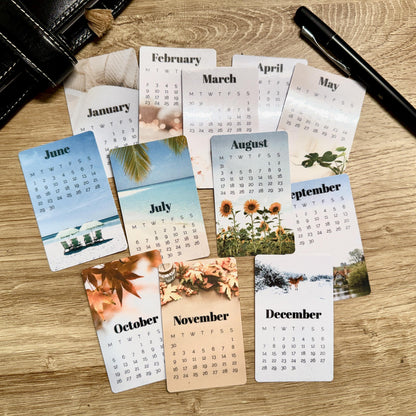 2026 Calendar Journal Cards - Choose Your Pack Size - Use as Bookmarks, Decoration