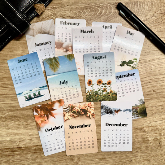 2026 Calendar Journal Cards - Choose Your Pack Size - Use as Bookmarks, Decoration