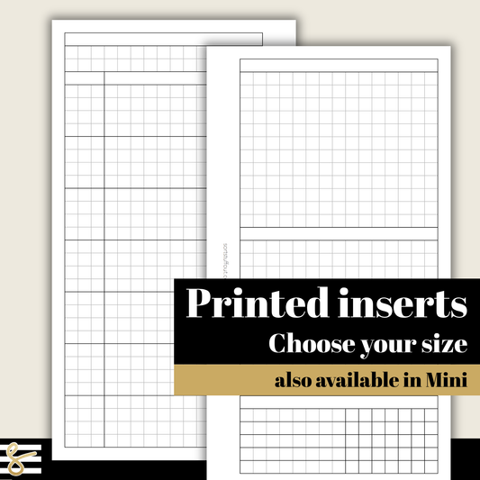 a set of three printable sheets with the text printed inserts choose your size