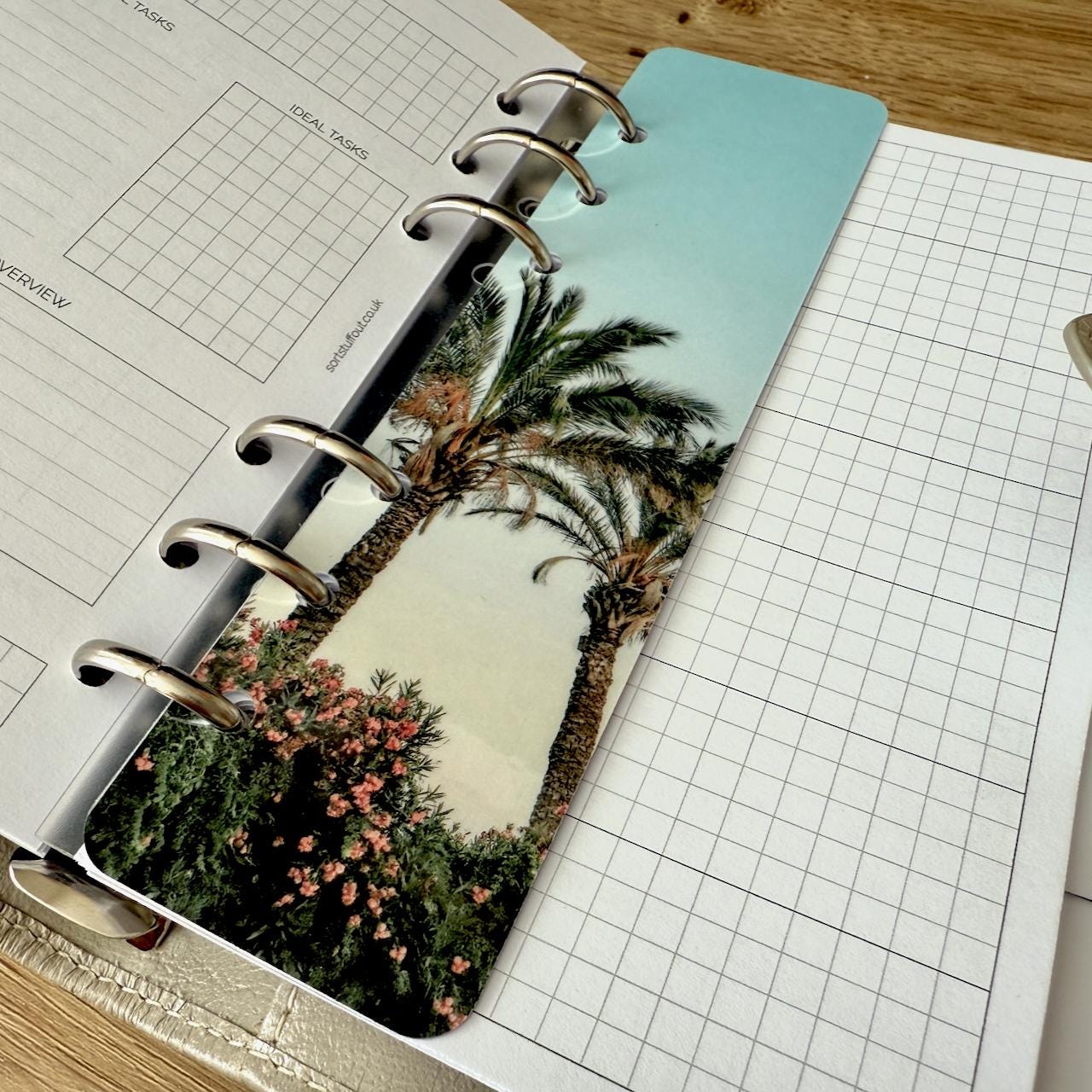 Summer Photo Page Marker - Palm Sunset - Choose A5, B6, Personal Wide, Personal, A6, Pocket, Mini - Add Custom Text - Planner Bookmark