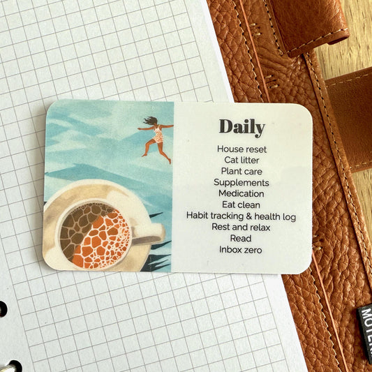 Custom Task Card - Dive In - Personalised Task Card for Your Planner - Add Tasks, Routines, Reminders - Functional, Minimal Deco