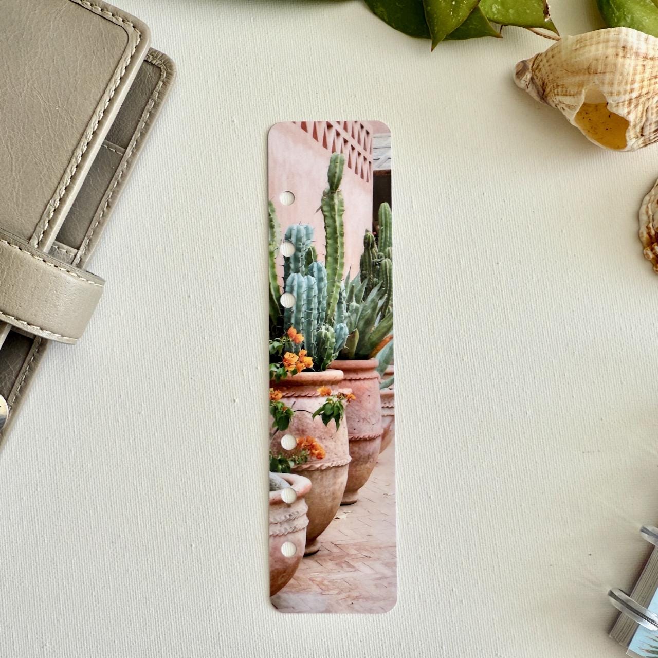 Summer Photo Page Marker - Cactus Pots - Choose A5, B6, Personal Wide, Personal, A6, Pocket, Mini - Add Custom Text - Planner Bookmark