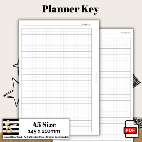 A5 Planner Key FREE Printable PDF - Instant Download - Disc or Rings ...