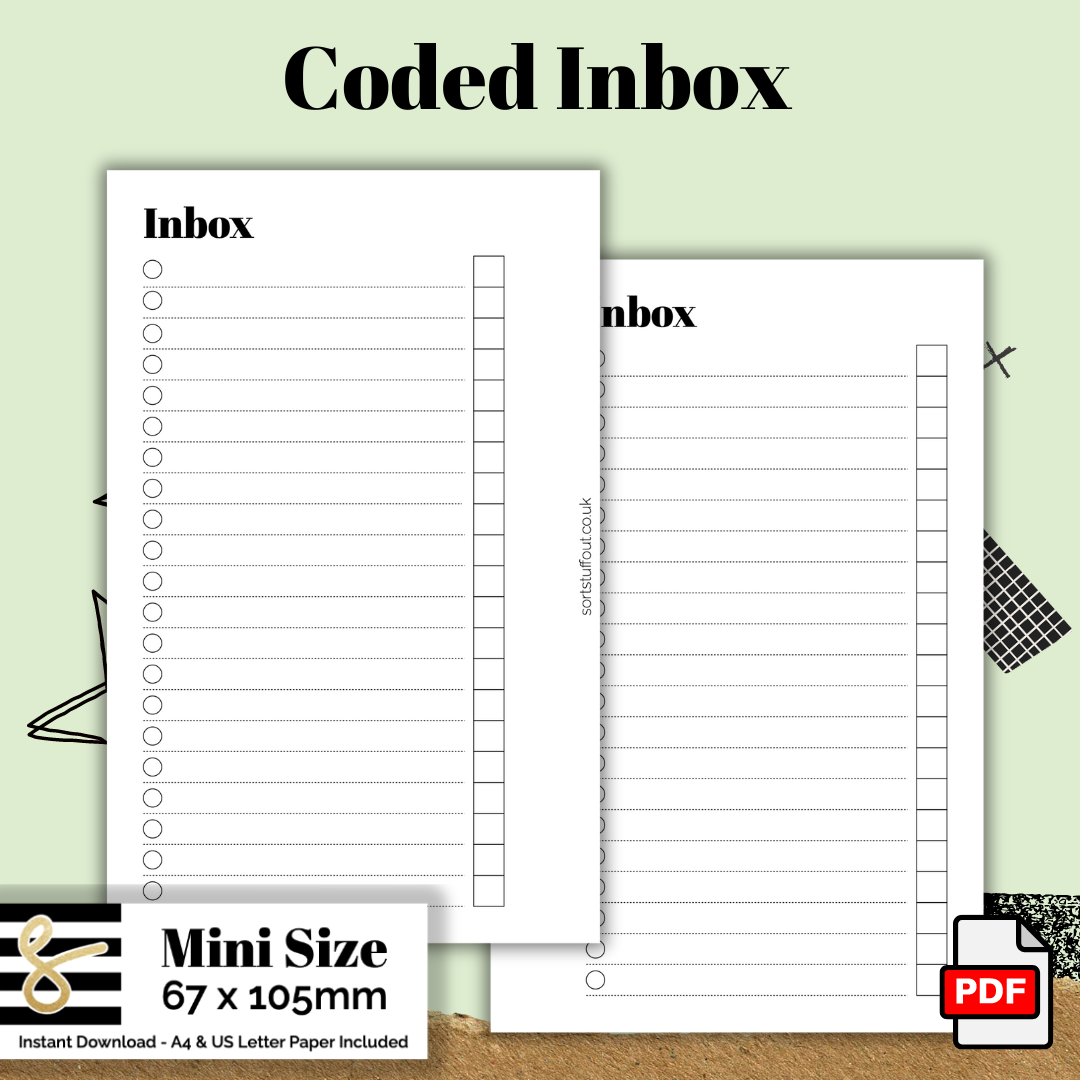 Coded Inbox - Mini Size - Free Printable – Sort Stuff Out