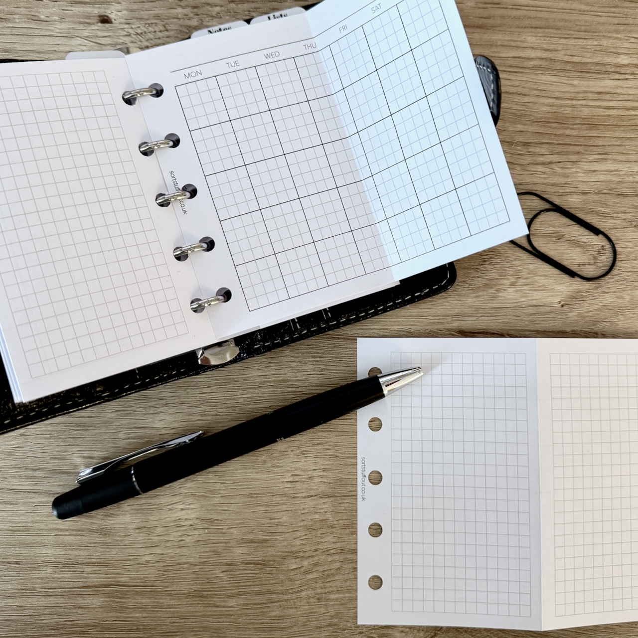 Basic Monthly Foldout Grid Inserts for MINI PLANNERS  Filofax Mini - Printed Planner Inserts