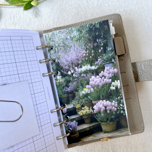 Purple Spring Garden Dashboard - Choose Your Size - Ring or Disc Planners