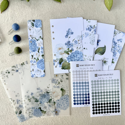 Blue Floral Spring Bundle - Saving 25% - Choose Your Size - Disc or Ring Planners