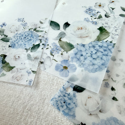 Blue Floral Vellum Dashboards - Set of 3 - Choose Your Size - Disc or Ring Planners