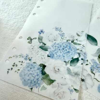 Blue Floral Vellum Dashboards - Set of 3 - Choose Your Size - Disc or Ring Planners