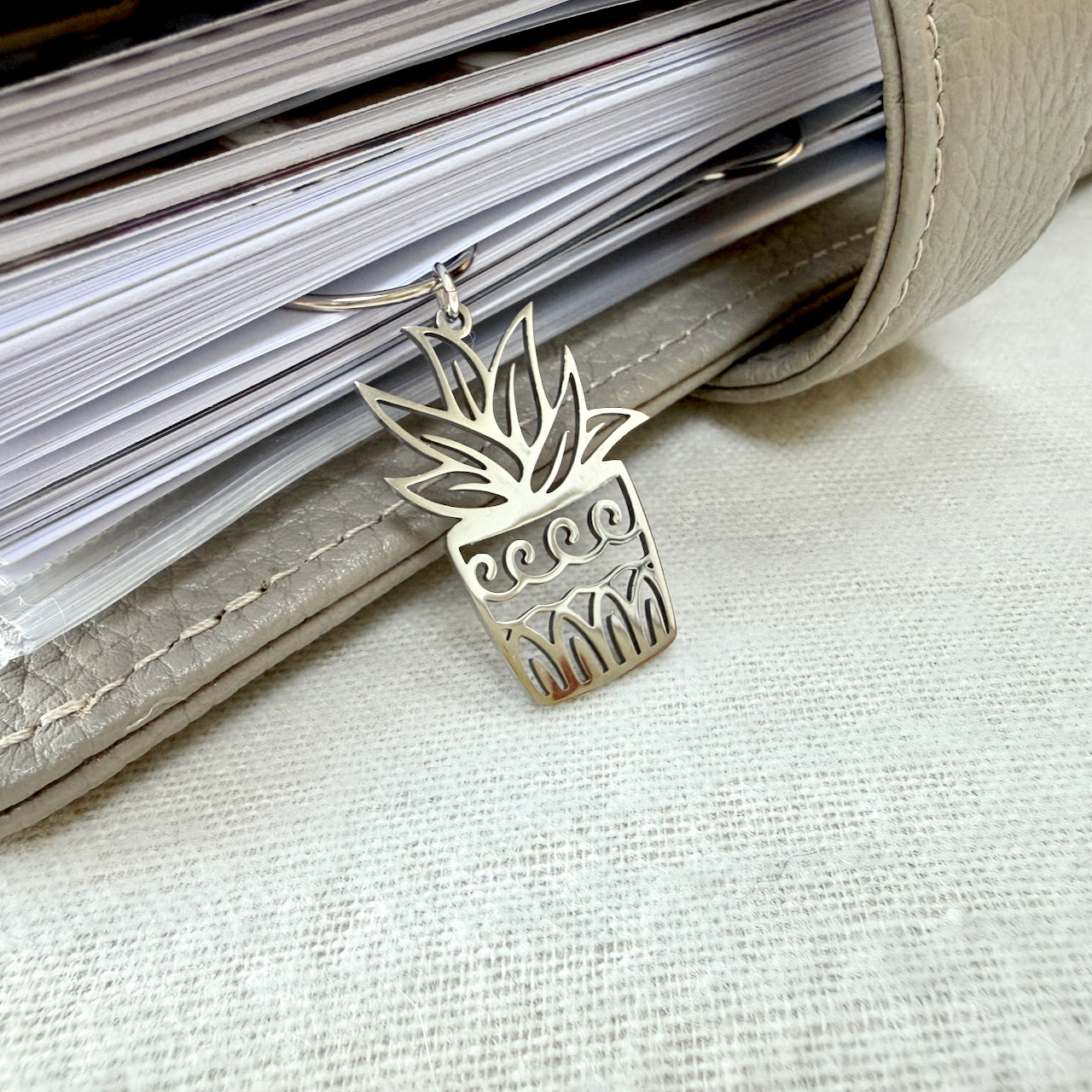 Silver Plant Pot Page Marker Clip