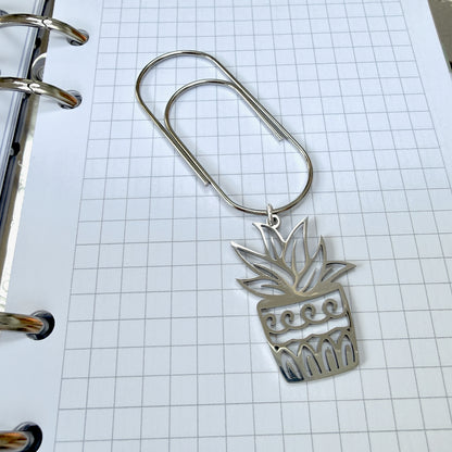 Silver Plant Pot Page Marker Clip