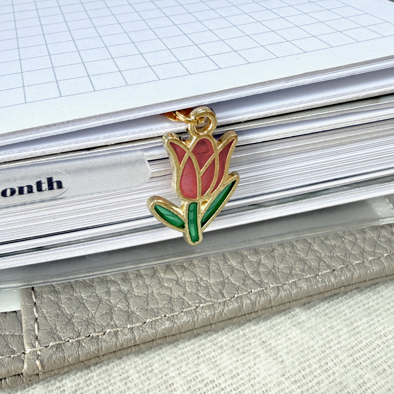 Red Tulip Page Marker - Choose Your Size - Ring Planner Bookmark