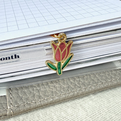 Red Tulip Page Marker - Choose Your Size - Ring Planner Bookmark