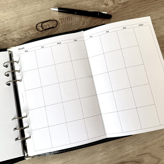 Monthly Foldout - Printed Planner Inserts - Choose Your Size