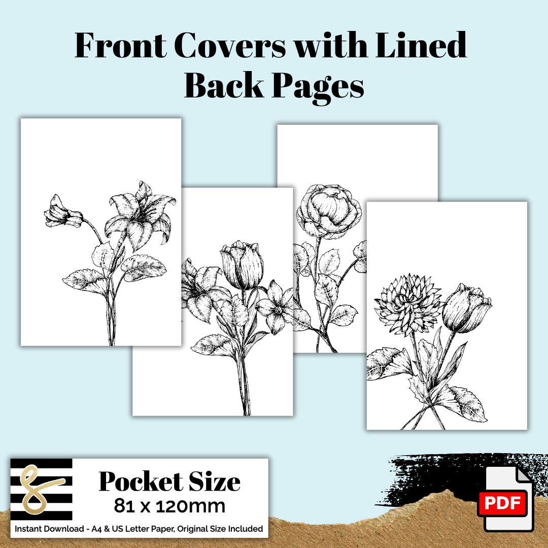 Pocket Botanical Front Cover Printable PDF - Instant Download - Disc or Rings